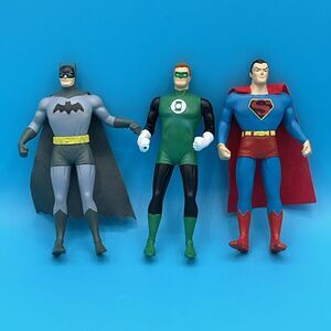 Lot Of 3 DC Comics Bendable Action Figures 5.5" Batman Superman Green Lantern